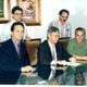 Cariê (primeiro à esquerda) na Comissão O Espirito na Constituinte, reunida na Rede Gazeta em 1985 
