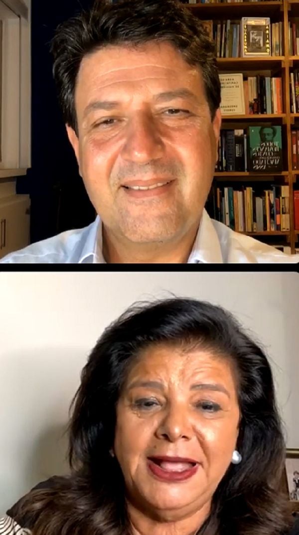 Mandetta e Luiza Trajano em live transmitida na segunda-feira