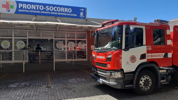 Corpo de Bombeiros é acionado para conter princípio de incêndio no Hospital Infantil em Bento Ferreira