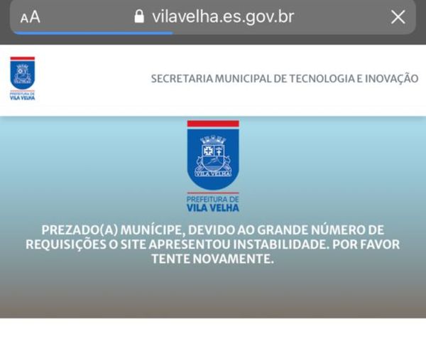 Sistema de agendamento de vacinação em Vila Velha fica instável e gera reclamação