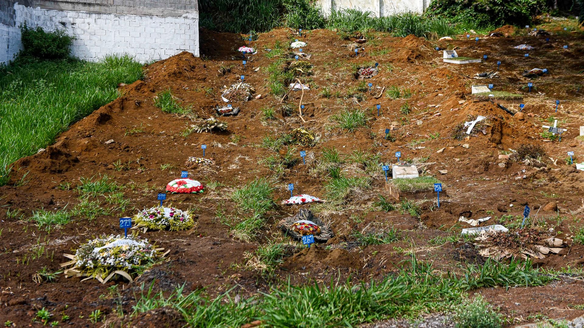 Túmulos recém-ocupados no cemitério de Maruípe, em Vitória:  a contenção da Covid-19, assim como a da dengue e da febre amarela, depende de fatores individuais e governamentais 