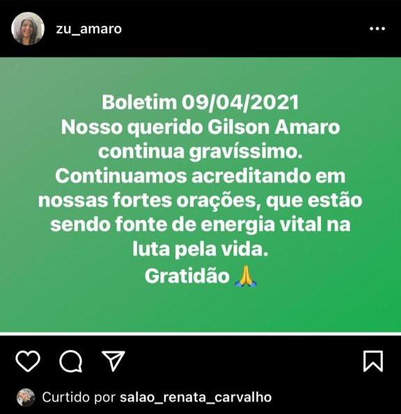 Postagem em rede social nega morte do ex-prefeito Gilson Amaro