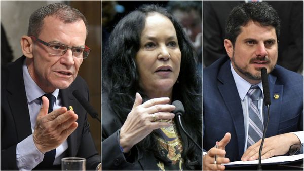 Senadores do ES: Fabiano Contarato (Rede), Rose de Freitas (MDB) e Marcos do Val (Podemos)