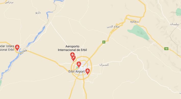 O drone pousou em um hangar de armazenamento na base aérea, causando um incêndio que foi posteriormente controlado; segundo o Ministério do Interior do Governo Regional do Curdistão, não houve relatos de vítimas