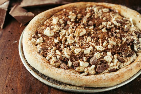 Pizza de tiramisù da pizzaria Forneria Original, em Vila Velha