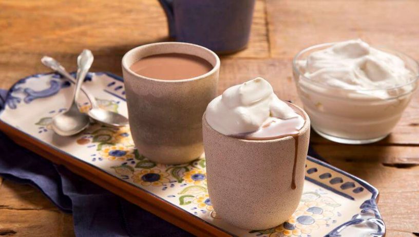 Chocolate quente com chantili