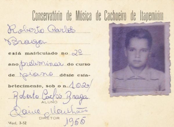 Documento mostra registro de Roberto Carlos ainda na década de 1950 por Divulgação | RobertoCarlos.com