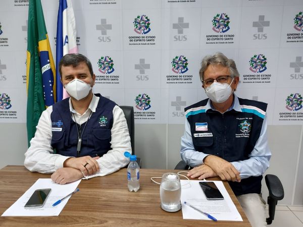 Nésio Fernandes e Luiz Carlos Reblin, durante coletiva on-line da Secretaria Estadual de Saúde