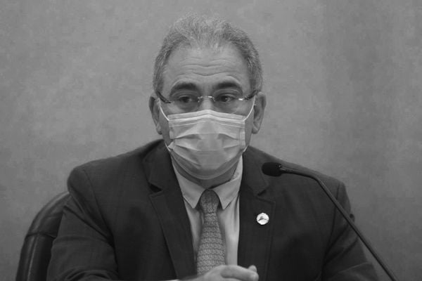 O ministro da Saúde, Marcelo Queiroga, em coletiva sobre vacinação
