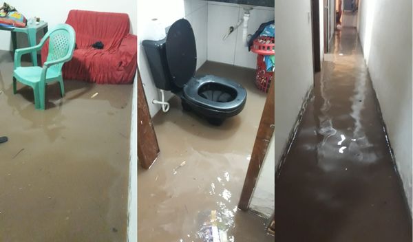 Chuva forte alaga casas e deixa uma família desalojada em Pinheiros