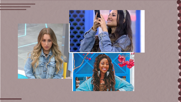 Juliette, Carla e Camilla usando jaquetas jeans como uma peça-chave