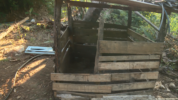 O chiqueiro onde os porcos ficavam