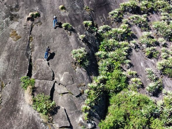 O local é muito visitado por quem pratica escalada esportiva por  Leonai Binho/PMI