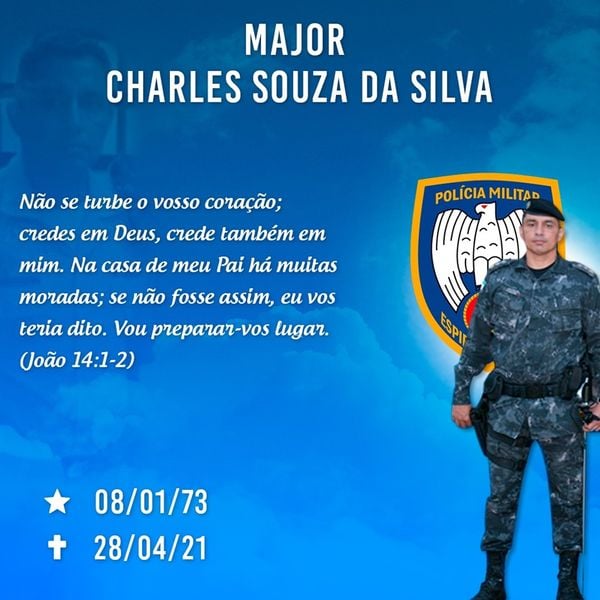 Major Charles Souza da Silva, de 48 anos, morreu na úli