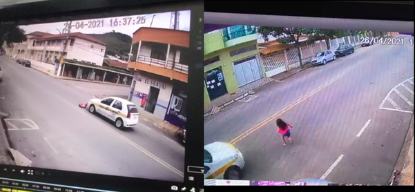 Vídeo mostra criança sendo atropelada ao atravessar rua no ES. Menina passa bem