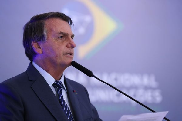 05/05/2021 Abertura da Semana das Comunicações
(Brasília - DF, 05/05/2021) - Palavras do Presidente da República, Jair Bolsonaro.

Foto: Marcos Corrêa/PR