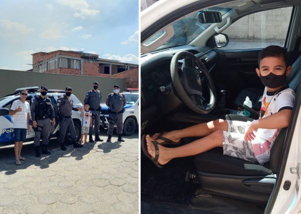 Menino de 7 anos realiza o sonho de conhecer a polícia no interior do ES por Arquivo pessoal