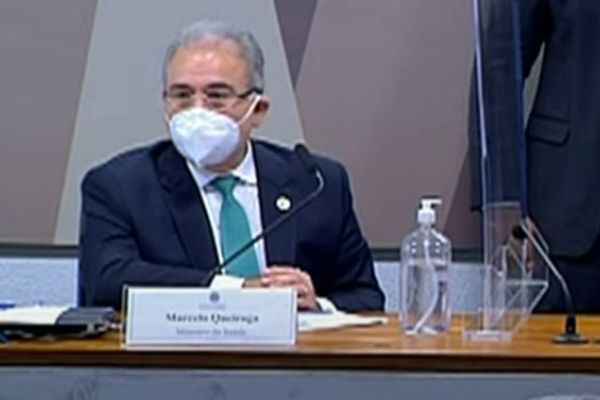 Ministro Marcelo Queiroga durante fala na CPI da Covid
