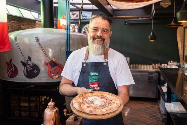 Chef Gino Contin e sua pizza carbonara