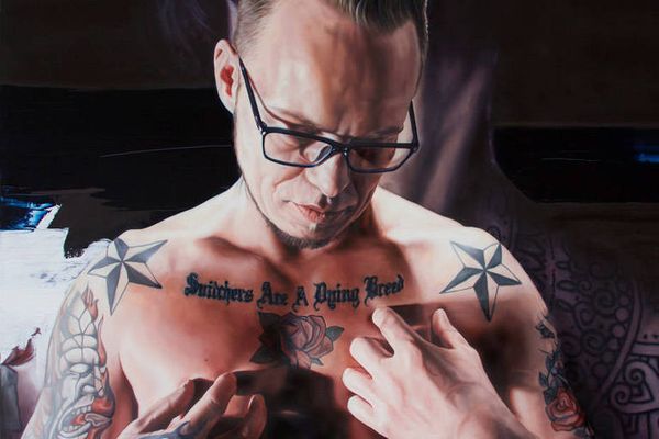 'Decent Criminal (Snitchers Are a Dying Breed)', pintura de Barbar Kysilkova de 2016 em que retrata Karl-Bertil Nordland, que roubou uma tela sua; o documentário 'A Artista e o Ladrão' conta a história