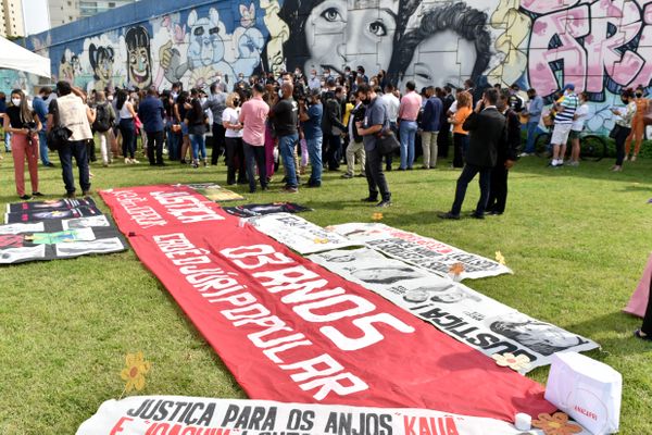 Na manhã desta terça-feira, a Ministra da Mulher, Família e Direitos Humanos Damares Alves, esteve no Memorial Araceli, no final da Praia de Camburi, em Vitória