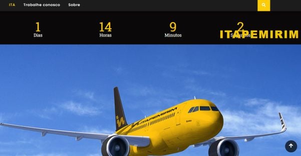 Marcador no site da ITA faz contagem de tempo para início de venda das passagens