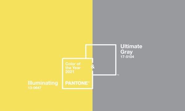 Em 2021, a Pantone elegeu as cores “Ultimate Gray” e “Illuminating” como os tons do ano. 