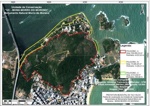 Monumento Natural Morro do Moreno; delimitações; preservação; projeto