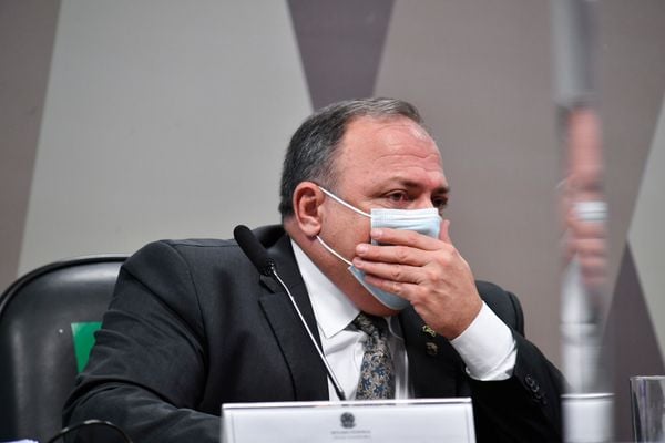 O ex-ministro da Saúde Eduardo Pazuello, durante depoimento à CPI da Covid