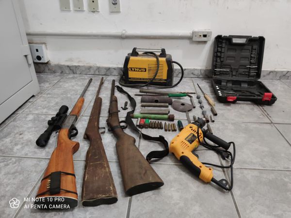 Imagens do material apreendido em operação em Jaguaré