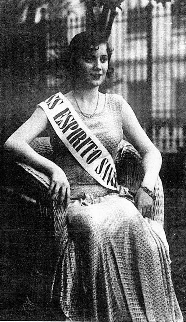 Maria Rosa Ferrari, de Colatina, vencedora do Miss Espírito Santo 1930, que também ficou em 3º lugar no Miss Brasil 1930
