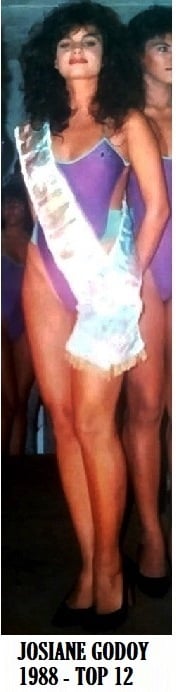 A Miss Espírito Santo 1988, Josiane Godoy, top 12 no Miss Brasil 1988