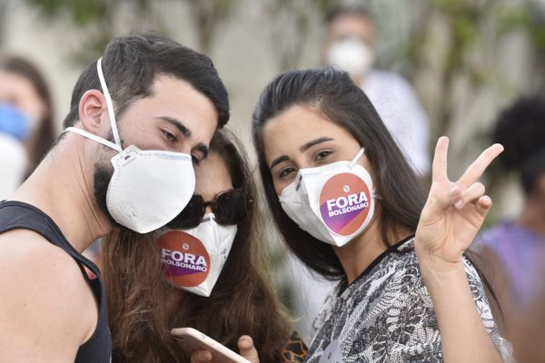 Manifestantes concentrados para o ato 29M, em protesto ao governo de Jair Bolsonaro por Ricardo Medeiros