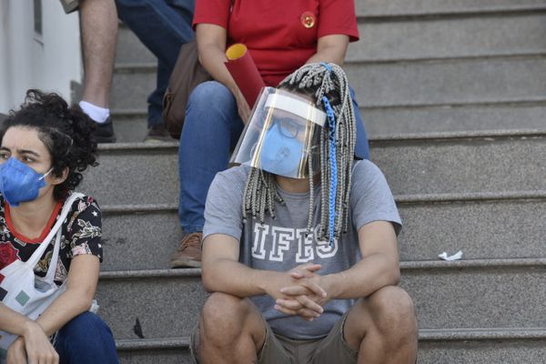 Manifestantes concentrados para o ato 29M, em protesto ao governo de Jair Bolsonaro por Ricardo Medeiros