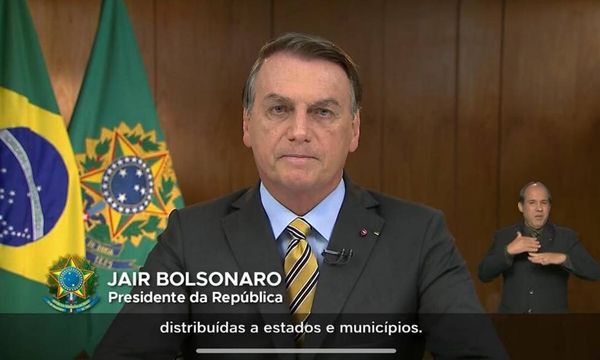 Jair Bolsonaro em pronunciamento em rede nacional