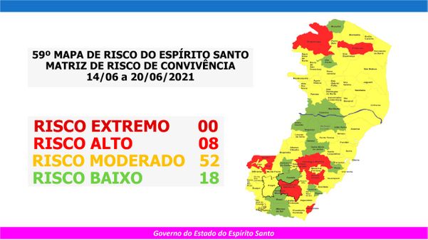59º Mapa de Risco da Covid-19 no ES