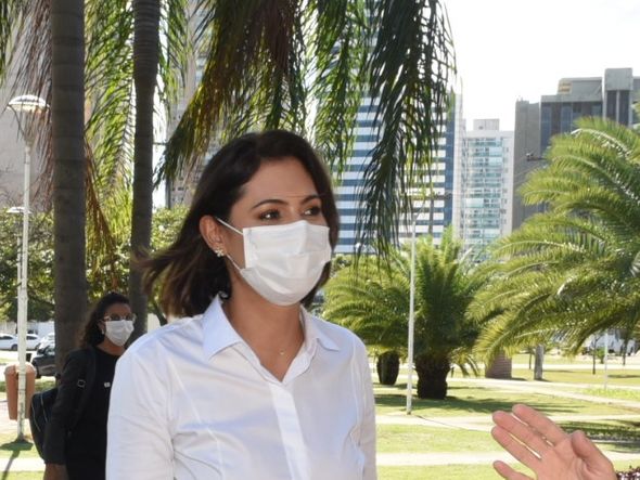 A primeira-dama, Michelle Bolsonaro, em visita ao Estado por Carlos  Alberto Silva  