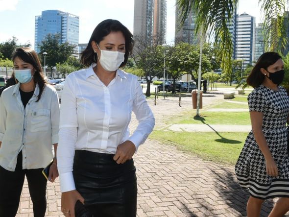 A primeira-dama, Michelle Bolsonaro, em visita ao Estado por Carlos  Alberto Silva  