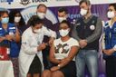 Voluntários são imunizados no Viana Vacinada deste domingo (13)(Carlos Alberto Silva)