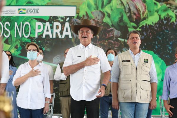 O presidente Bolsonaro em visita ao Pará