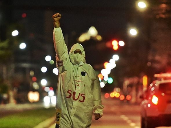 Manifestantes se reúnem em ato contra o presidente Jair Bolsonaro em Vitória por Fernando Madeira