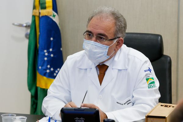 O ministro da Saúde Marcelo Queiroga, em reunião em Brasília