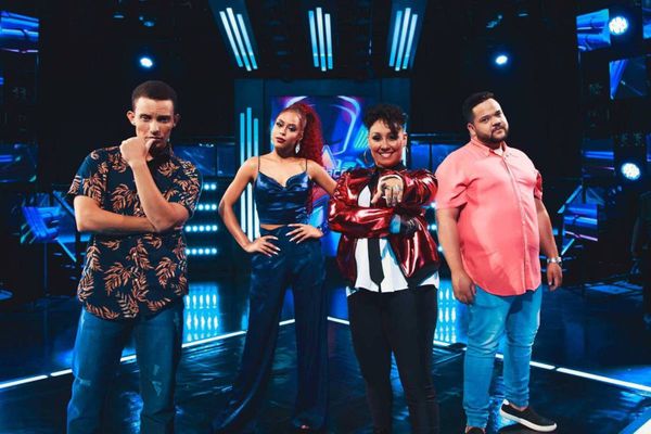 Lukas Hipólito, Viviane Leitão, Teka Balluthy e Lucca Rodrigues: finalistas do reality musical