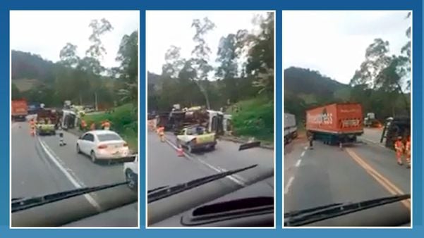 O acidente aconteceu no km 361 e um motorista precisou ser socorrido para um hospital em Cachoeiro de Itapemirim