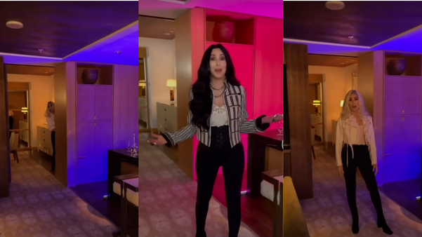 A cantora Cher em seu primeiro vídeo do TikTok