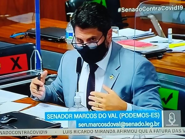 Senador Marcos do Val se desentendeu com o deputado Luís Miranda na CPI da Covid