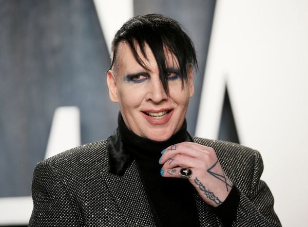 O cantor Marilyn Manson na festa da Vanity Fair, nos Oscar 2020
