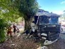 Acidente no limite entre os municípios de Fundão e Ibiraçu envolveu seis veículos(Carol Monteiro | TV Gazeta)