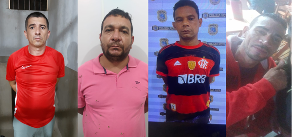 Da esquerda para a direita: Helson Máximo de Moura Júnior (40 anos), Márcio da Costa Vieira (42 anos), Marcos Antônio de Oliveira (42 anos) e Marco Antônio Pereira Senna (37 anos)