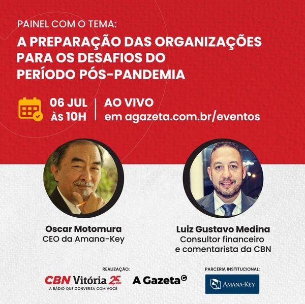 Painel com Oscar Motomura faz parte da programação de aniversário de 25 anos da CBN Vitória